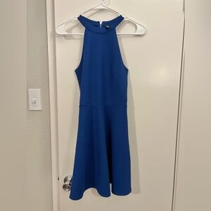 H&M Royal Blue Textured Dress Halter Dress Size 6 (XS) Women’s